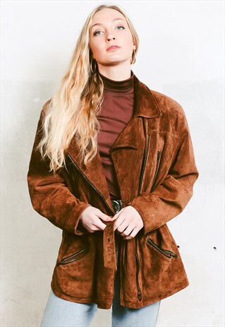 VINTAGE 80S MOTO STYLE SUEDE JACKET