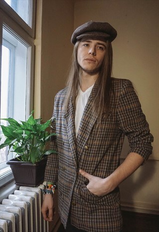 VINTAGE DOUBLE BREASTED PLAID JACKET