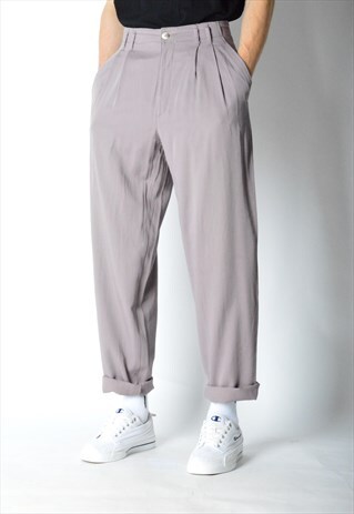 VINTAGE 80S PASTEL PURPLE WOOL BLEND PANTS