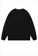 TOYS PRINT SWEATSHIRT THIN JUMPER CARTOON GRAFFITI TOP BLACK