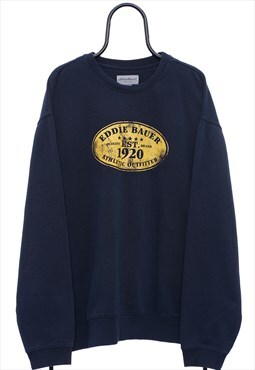 Vintage Eddie Bauer Graphic Navy Sweatshirt Mens
