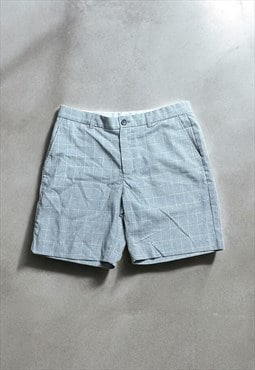 Mens Y2K Grey Checked Chino Shorts