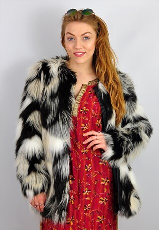 VINTAGE OVERSIZE FAUX FUR JACKET
