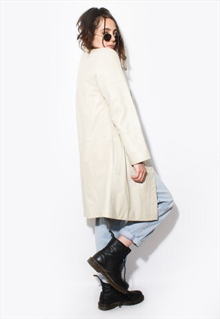 VINTAGE 90'S LEATHER TRENCH COAT Y2K