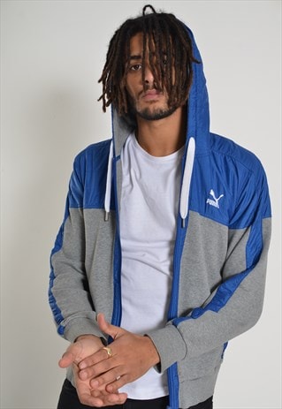 VINTAGE PUMA FULL ZIP HOODIE BLUE