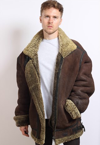 VINTAGE AVIATOR SUEDE SHEEPSKIN JACKET