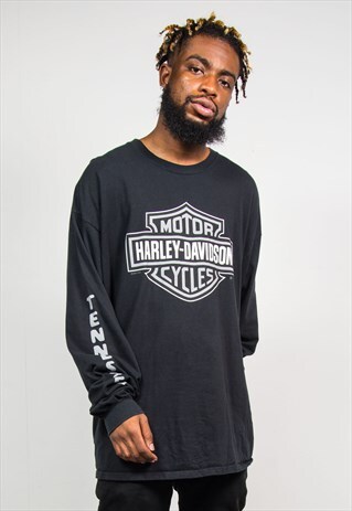 VINTAGE HARLEY DAVIDSON 90'S BLACK LONG SLEEVE T-SHIRT