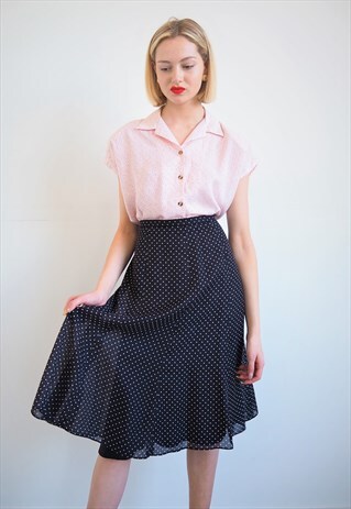VINTAGE POLKA DOT MIDI SKIRT
