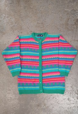 Vintage Tulchan Knitted Patterned Cardigan Chunky Knit