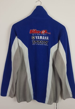 VINTAGE YAMAHA FULL ZIP FLEECE SWEATSHIRT BLUE