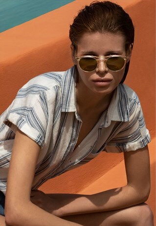 ETHAN GREEN ROUND SUNGLASSES