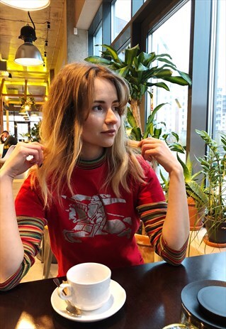 RARE VINTAGE 90S RED BURBERRY TOP