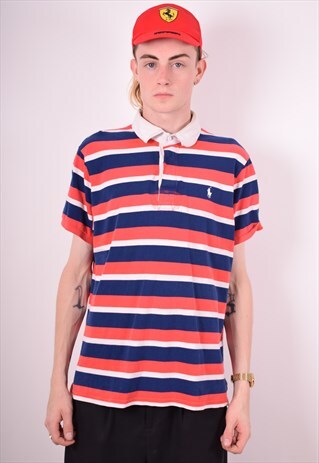 POLO RALPH LAUREN MENS VINTAGE POLO SHIRT XL MULTI STRIPES 9