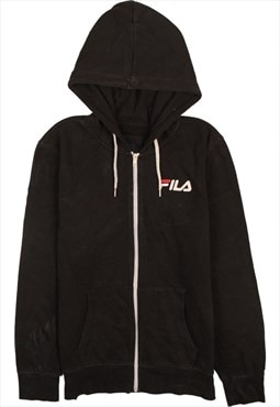 Vintage 90's Fila Hoodie Full Zip Up Black Large