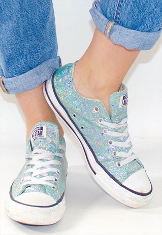 RETRO METALLIC GLITTER GREEN LOW CONVERSE