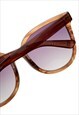OVERSIZED CAT EYE WITH BROW STRIPES ON FRAME LIGHT GREY LENS