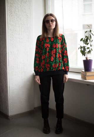 VINTAGE 80'S ROSE PRINT TOP