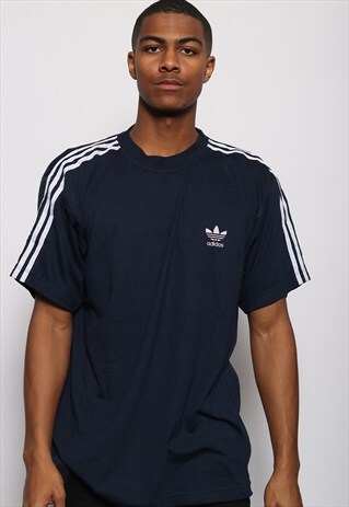 VINTAGE ADIDAS LOGO T-SHIRT NAVY BLUE