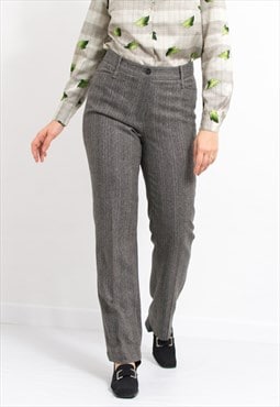 Vintage striped wool pants in grey