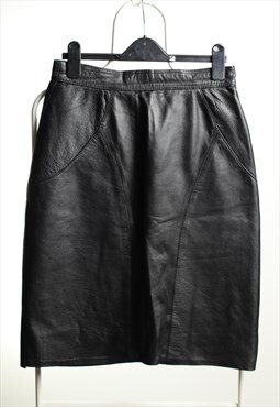 Vintage Lether High Waist Pencil Skirt Black