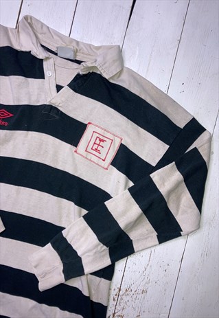 white black striped vintage umbro rugby shirt 