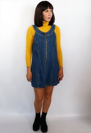 VINTAGE 90'S ZIP UP DENIM DRESS