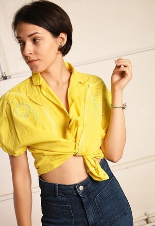 80'S RETRO LACE DETAILED PARIS CHIC FESTIVAL BLOUSE TOP