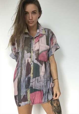 PATTERNED OVERSIZED RETRO VINTAGE UNISEX FESTIVAL SHIRT