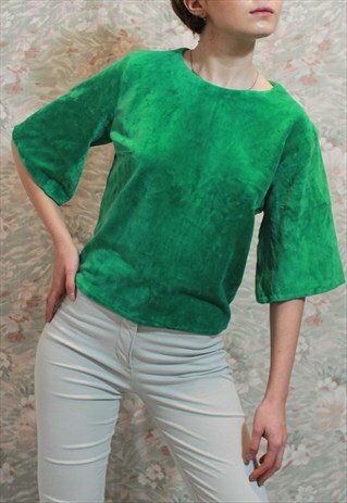 VINTAGE HANDMADE VELVET BELL SLEEVE TOP