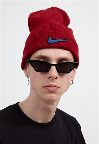 VINTAGE RED BLUE NIKE KNIT BEANIE HAT