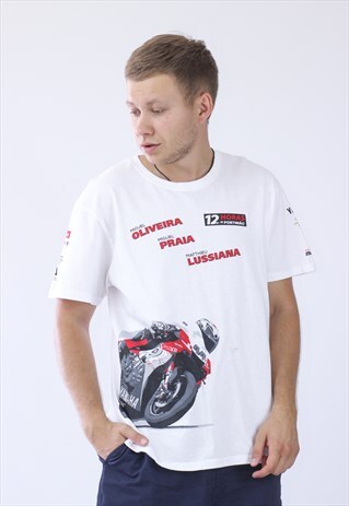 VINTAGE MENS MOTO RACING BIG LOGO T-SHIRT