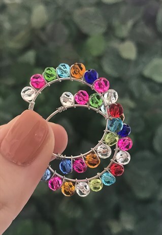 RAINBOW EARRINGS, HOOP EARRINGS, COLOURFUL ACCESSORIES