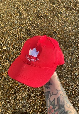 Vintage Ladies Canada Embroidered Hat Cap