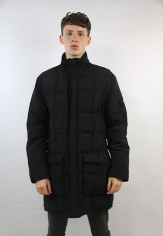 VINTAGE WOOLRICH BLACK LONG PADDED JACKET