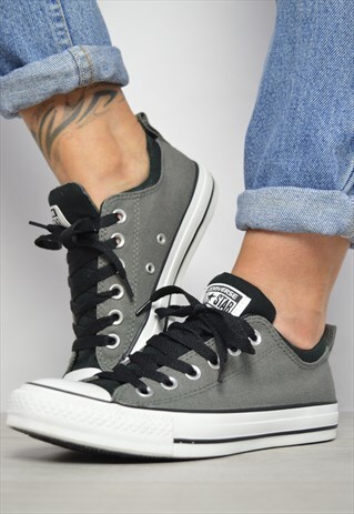 VINTAGE 90S CONVERSE GREY & BLACK OX SHOES GRUNGE FESTIVAL