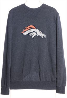 Vintage 90's NFL Sweatshirt Printed Broncos Navy XLarge(miss