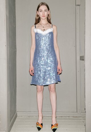 VINTAGE PARTY SEQUINS MINI DRESS