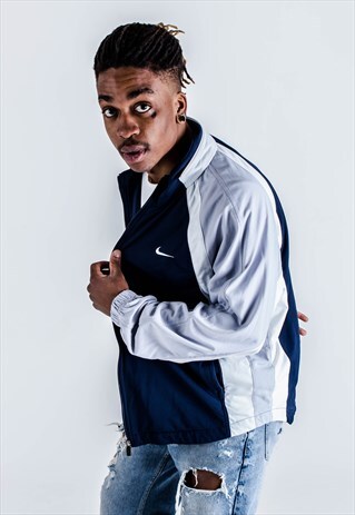 VINTAGE Y2K NIKE TRACK TOP IN BLUE