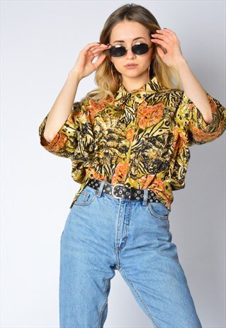 VINTAGE 90S ABSTRACT FLOWER SHIRT