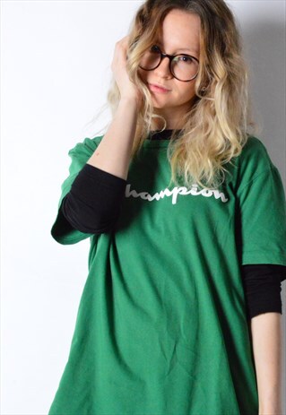VINTAGE 90S GREEN CHAMPION T-SHIRT