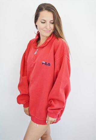 90'S FILA 1/4 ZIP VINTAGE SWEATSHIRT MADE IN USA