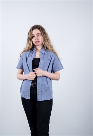 POLO RALPH LAUREN VINTAGE 1990S BLUE CHECKED SHIRT