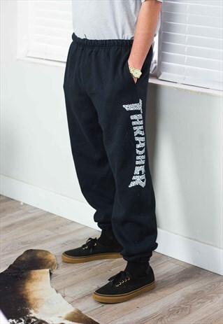 VINTAGE THRASHER SWEATPANTS SWEATS LOGO 90S XL 18.9