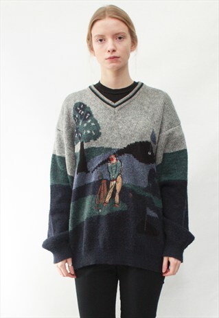 VINTAGE 80' AMAZING OVERSIZED UNISEX FANCY JUMPER