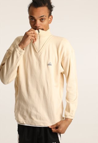 VINTAGE ADIDAS EMBROIDERED LOGO 1/4 ZIP SWEATSHIRT