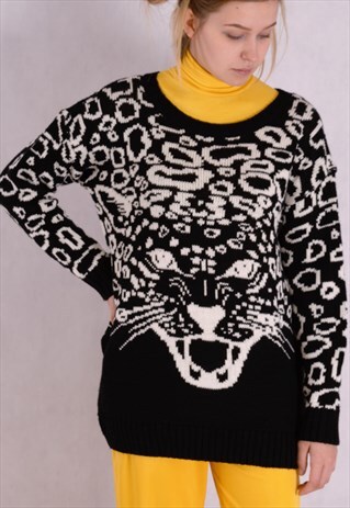 LEOPARD PRINT TOTALLY 80S STYLE SWEATER