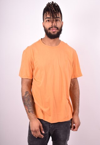 CALVIN KLEIN MENS VINTAGE T-SHIRT TOP LARGE ORANGE 90S