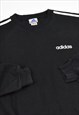 VINTAGE 90S ADIDAS EMBROIDERED LOGO SWEATSHIRT IN BLACK