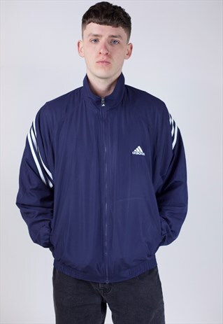 VINTAGE 90S ADIDAS NAVY SPORTS JACKET