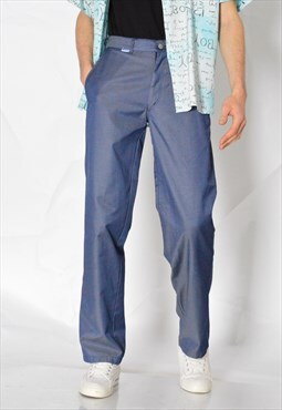 Y2K Unisex Silver Blue Workwear Pants